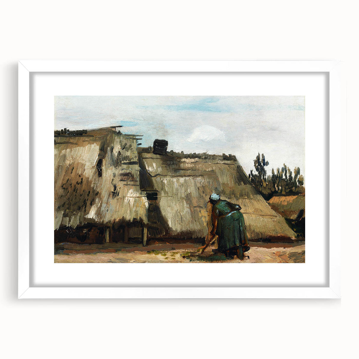 A Peasant Woman Digging - Rustic Impressionist Scene by Vincent van Gogh