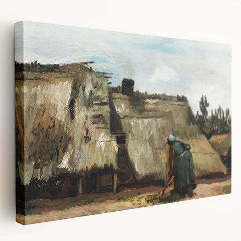 A Peasant Woman Digging - Rustic Impressionist Scene by Vincent van Gogh