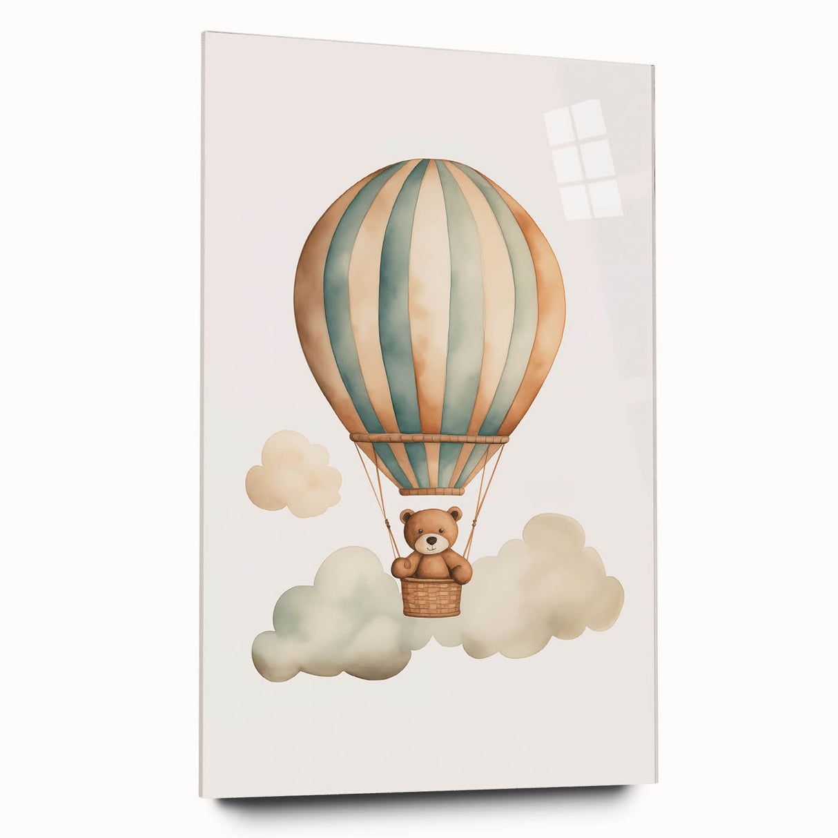 Teddy Bear Hot Air Balloon Nursery Wall Art - Baby Room Decor
