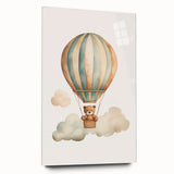 Teddy Bear Hot Air Balloon Nursery Wall Art - Baby Room Decor