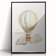 Teddy Bear Hot Air Balloon Nursery Wall Art - Baby Room Decor