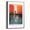 Black and white landscape painting on framed canvas, featuring a minimalist design ideal for bedroom wall decor.