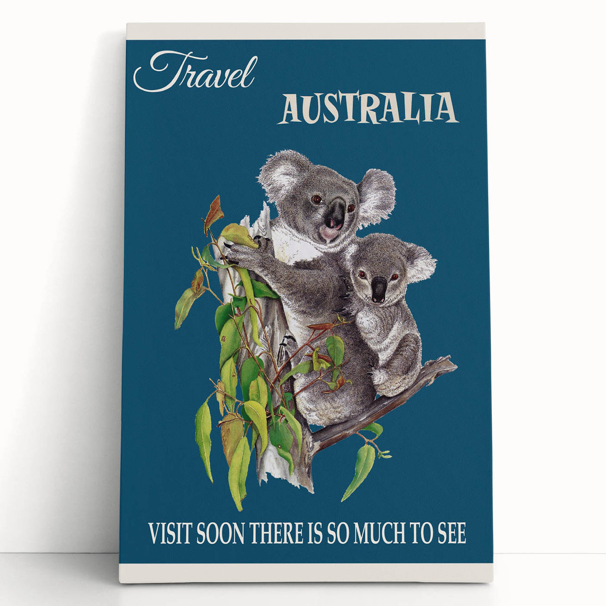 Australia Retro Travel Poster | Koala Wildlife Art Print