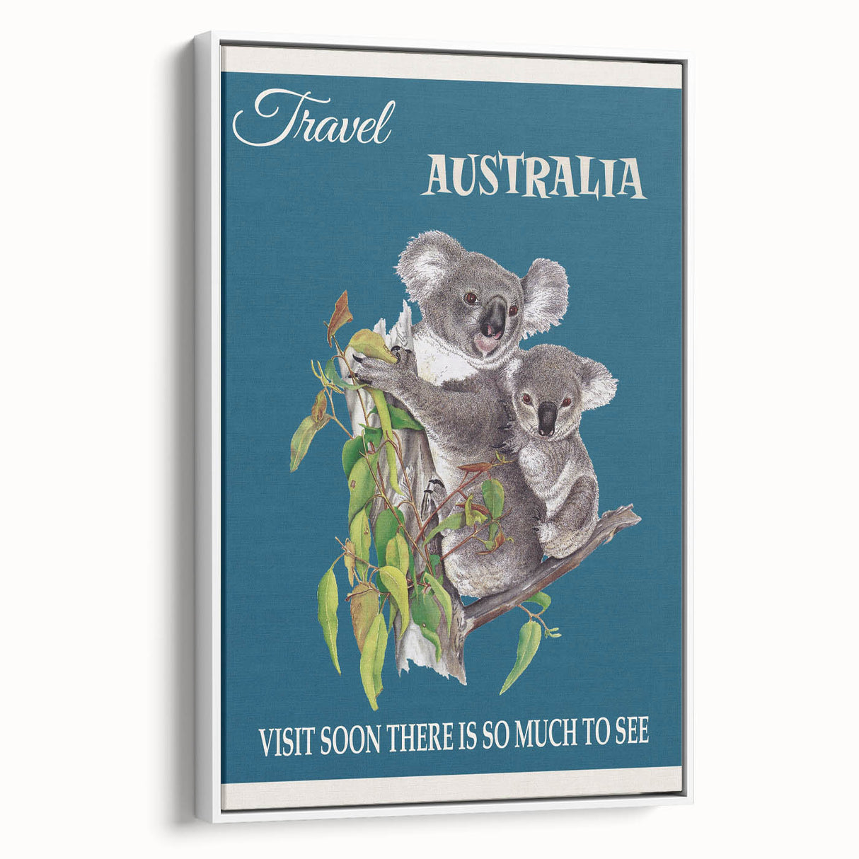 Australia Retro Travel Poster | Koala Wildlife Art Print