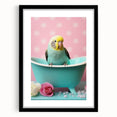 Bathroom Wall Decor - Cheerful Bird in Mini Tub