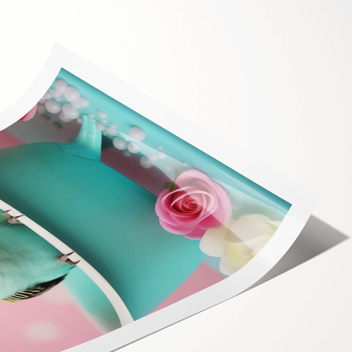 Bathroom Wall Decor - Cheerful Bird in Mini Tub