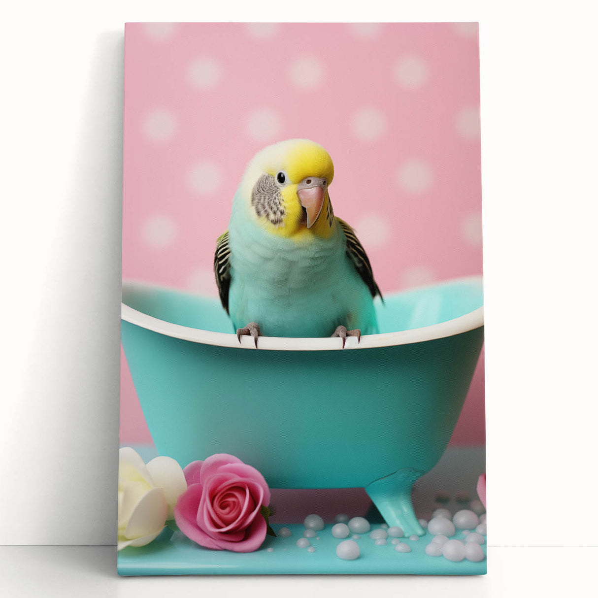 Bathroom Wall Decor - Cheerful Bird in Mini Tub