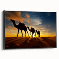 Black and white framed canvas of an Algerian landscape, ideal for bedroom wall art.