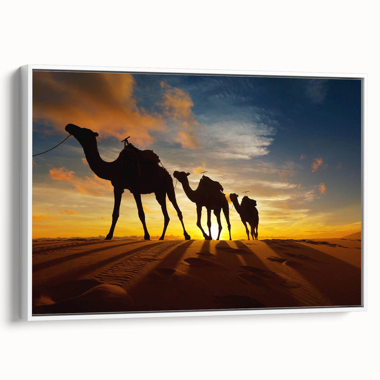 Framed canvas of a vintage Algerian landscape in black and white, ideal for bedroom wall art.