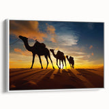 Framed canvas of a vintage Algerian landscape in black and white, ideal for bedroom wall art.