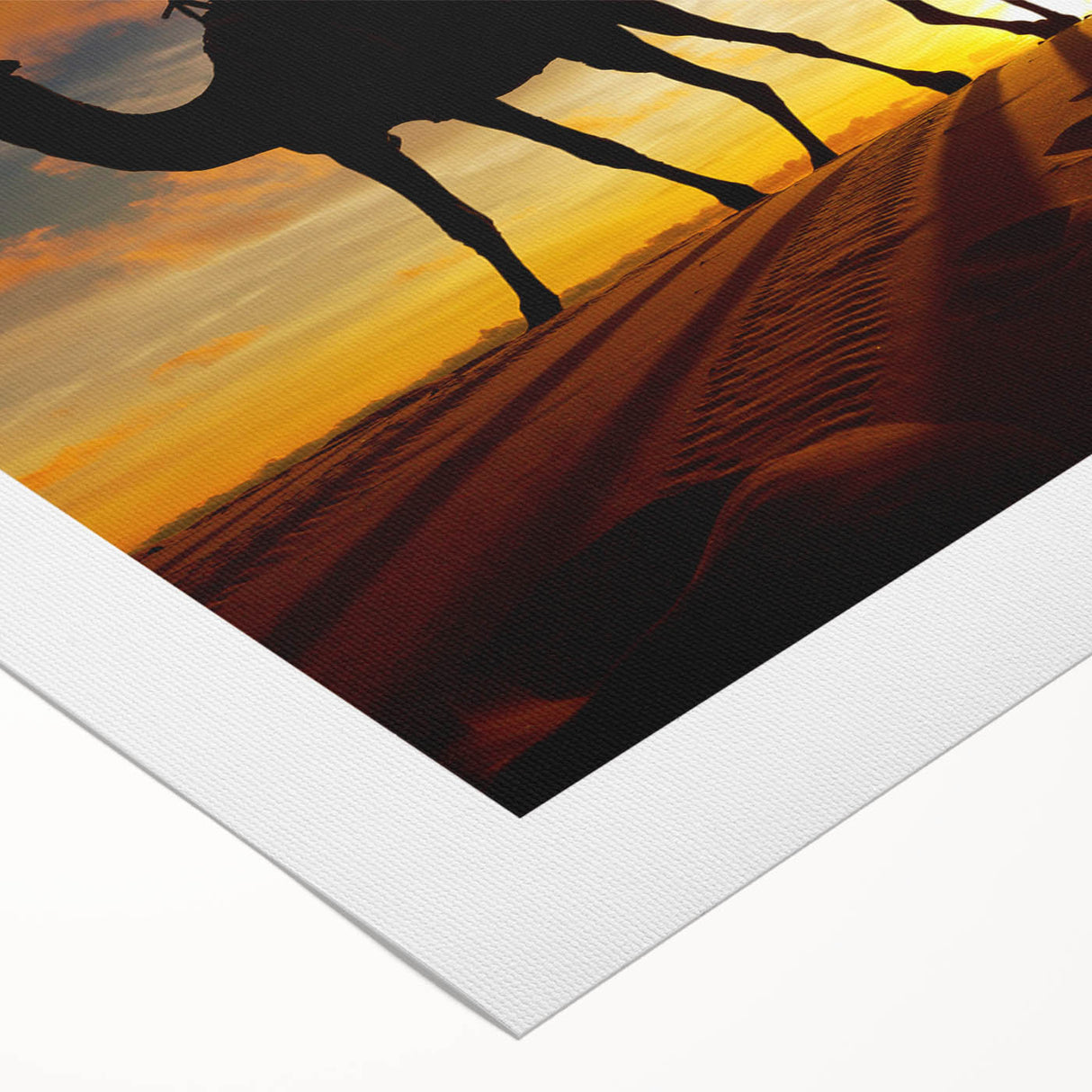 Art deco poster of an Algerian landscape in muted earth tones on rolled canvas, suitable for dining room decor.