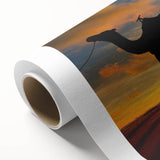 Art Deco poster featuring a serene Algerian landscape on rolled canvas, ideal for nursery wall art.
