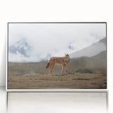Large art print of an Ethiopian landscape in muted earth tones on framed acrylic, suited for modern nursery decor.