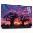 Acrylic print of a Madagascar landscape in muted earth tones, suitable for bedroom or dining room decor.