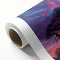 Art deco poster of Madagascar scenery in muted earth tones on rolled canvas, ideal for nursery wall art.