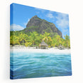 Large canvas print featuring a vibrant Mauritian landscape, ideal for kitchen wall art.