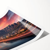 Extra large wall art featuring line art flowers in muted earth tones on a rolled canvas, ideal for large living room decor.