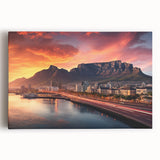 Large black and white stretched canvas featuring an African savannah scene, ideal for kitchen wall art or bedroom ambiance.