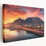 Large stretched canvas featuring a vibrant African savannah scene, ideal for kitchen wall art.