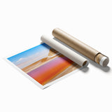 Extra large rolled print of a Tunisian landscape with vibrant floral elements.