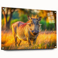Acrylic print of a Zambian landscape, featuring earth tones and a wide format, suitable for bedroom or dining room decor.