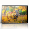 Large abstract wall art depicting a stylized Zambia landscape in muted earth tones on framed acrylic.