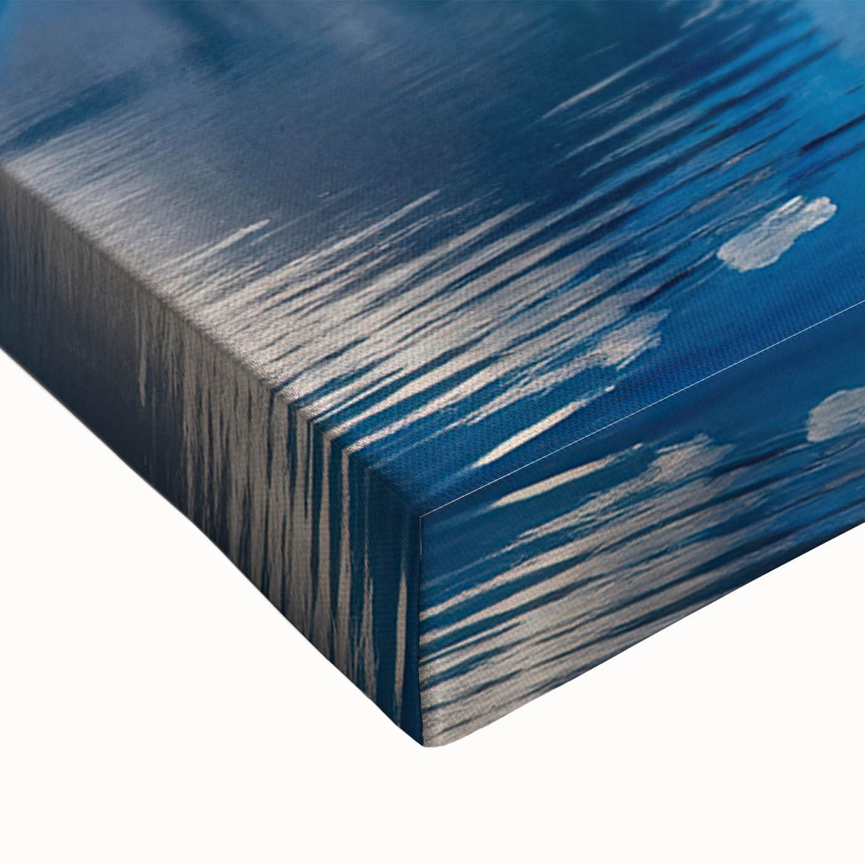 Large art depicting a black and white Antarctic landscape on stretched canvas, ideal for bedroom wall decor.