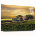 Large abstract wall art depicting a vibrant scene in Bangladesh on acrylic glass, suitable for bedroom or dining room decor.