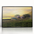 Large abstract wall art featuring a minimalist depiction of Bangladesh scenery in black and white tones on a framed acrylic…