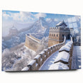 Acrylic print of the Great Wall of China in muted earth tones, suitable for bedroom or dining room decor.