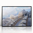 Framed acrylic print of the Great Wall of China in muted earth tones, ideal for modern art wall decor.