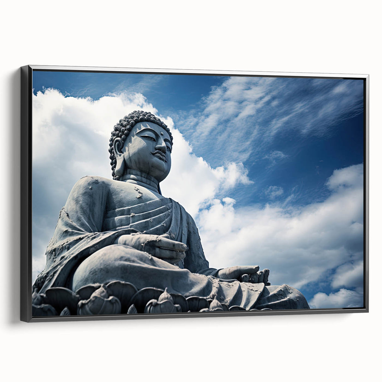 Black and white framed canvas of Hong Kong landscape, vintage poster style, ideal for bedroom decor.