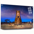 Acrylic glass print of a Korean landscape in muted earth tones, suitable for bedroom or dining room decor.