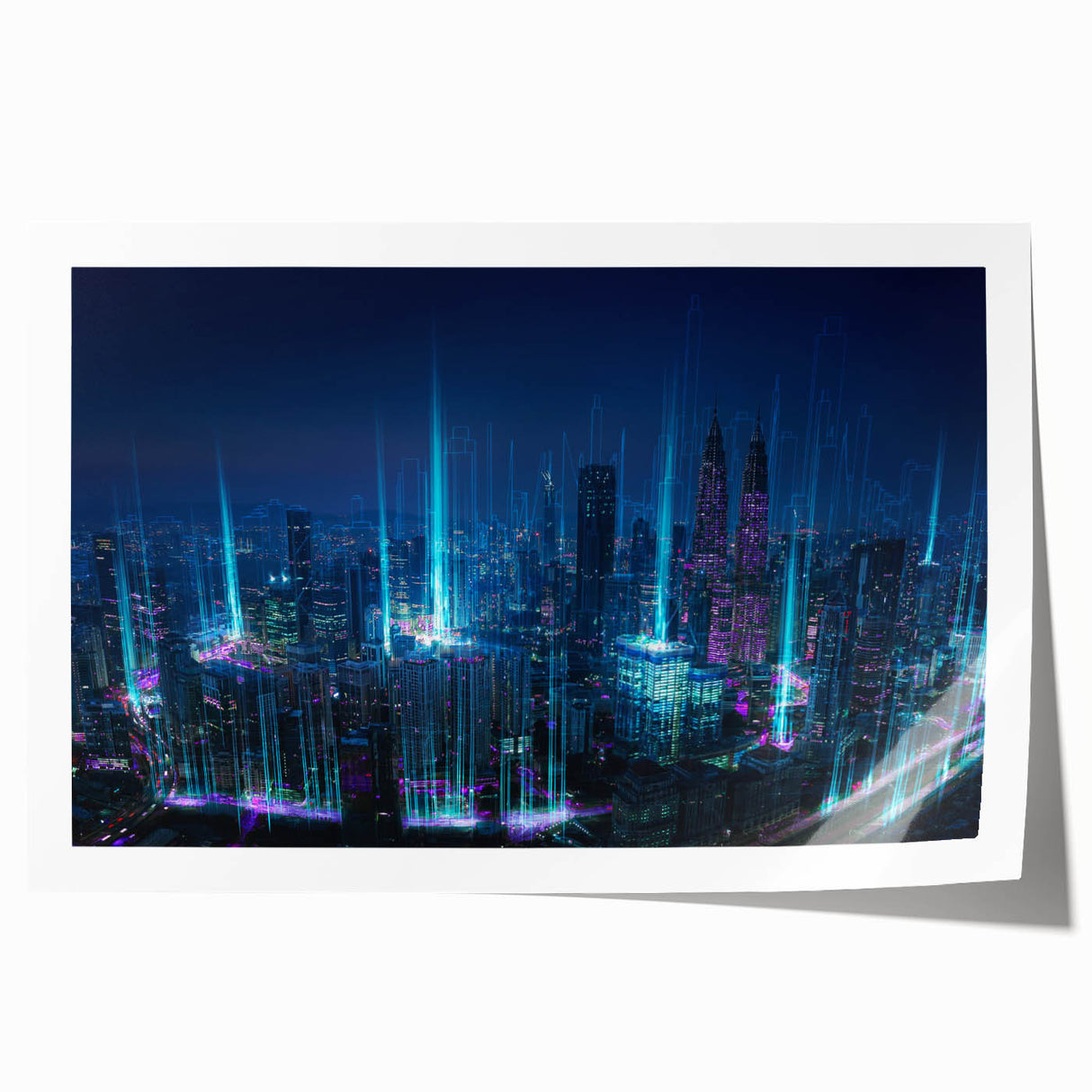 Extra large rolled print of a Malaysian landscape with vibrant greenery and floral elements.