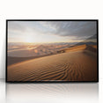 Large abstract wall art depicting a Mongolian landscape in muted earth tones on a framed acrylic.