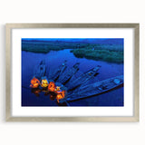 Textured art depicting an abstract scene of Myanmar in muted earth tones, framed in silver, ideal for bedroom decor.