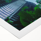 Art deco poster of Singapore skyline in pastel shades on rolled canvas, suitable for dining room wall art.