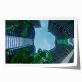 Extra large rolled print of a Singapore skyline with vibrant twilight hues, ideal for art wall dining room.