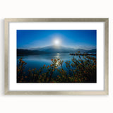 Textured abstract art print of a serene Taiwan landscape in muted earth tones, framed in silver.