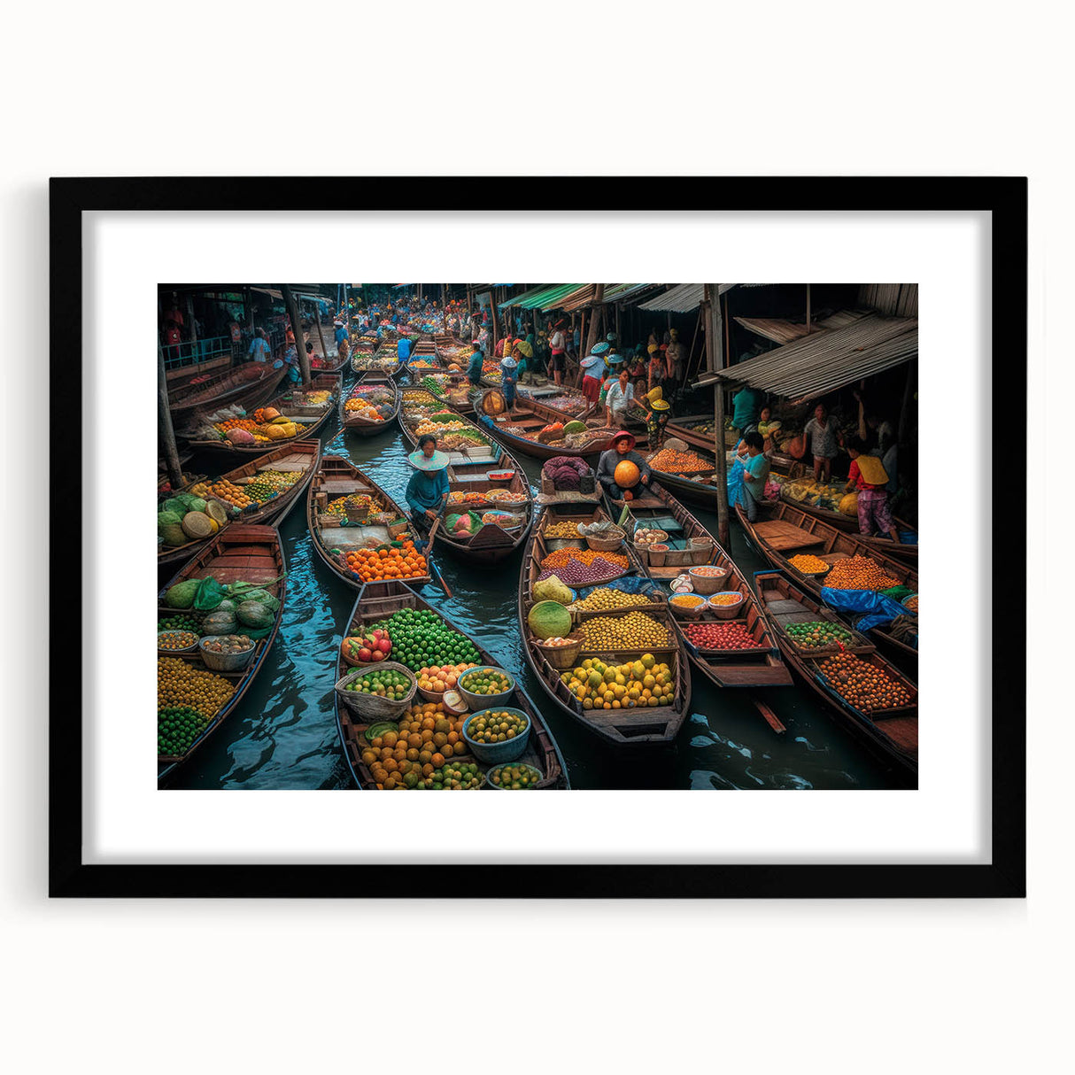 Extra large wall art featuring a colorful, abstract depiction of Bangkok's skyline on a textured canvas.