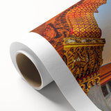 Art deco poster of a serene Thai landscape in pastel hues on rolled canvas, suitable as nursery wall art.