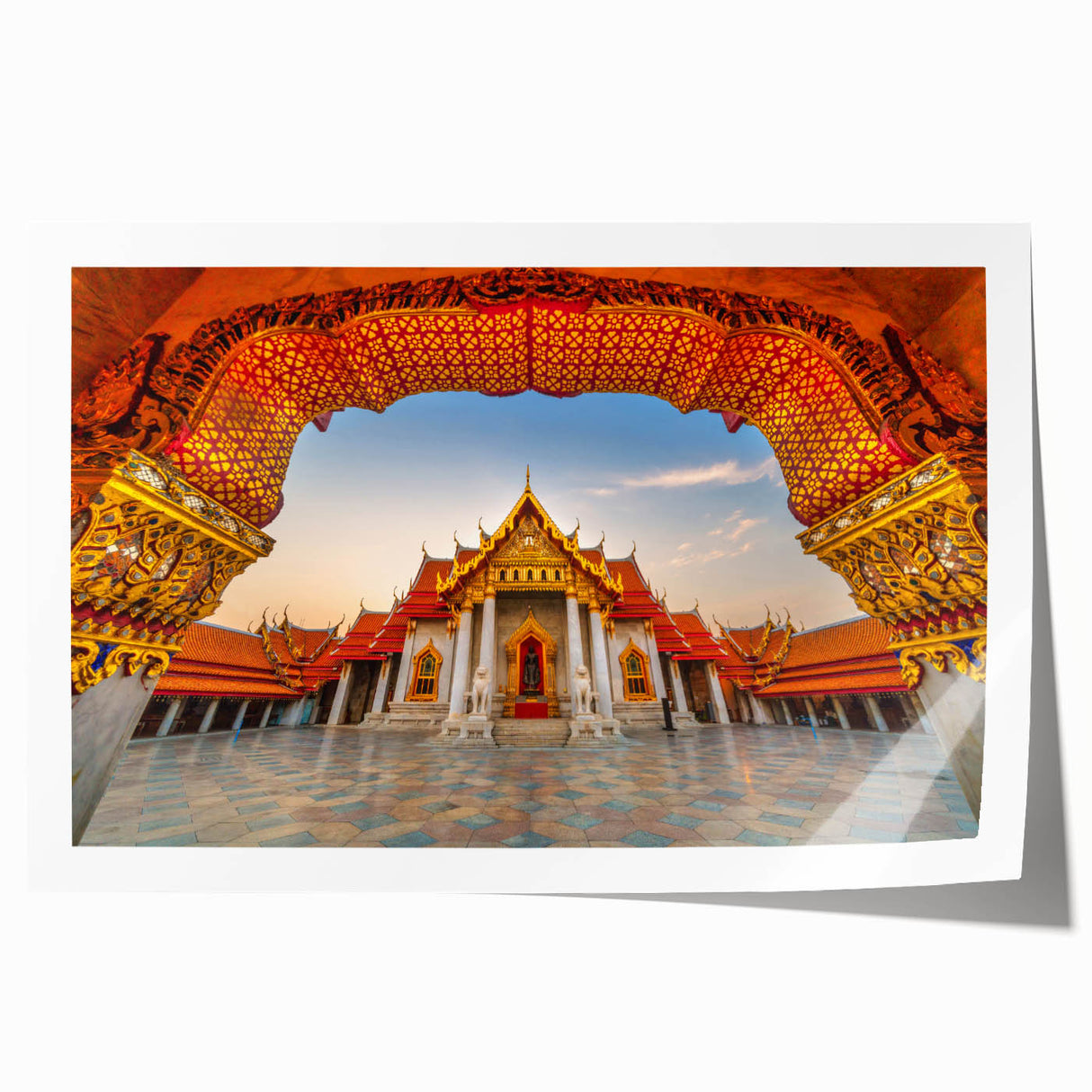 Extra large rolled print depicting a serene Thai landscape with lush greenery and a calm river.