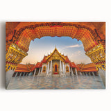 Black and white large art print of a tranquil Thailand scenery on stretched canvas, ideal for kitchen wall art.