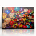 Large abstract wall art depicting a Vietnamese landscape in muted earth tones, framed acrylic.