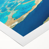 Art deco poster of Brisbane skyline in muted metallic tones on rolled canvas, suitable for dining room wall art.