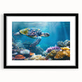 Extra large wall art featuring an abstract depiction of the Great Barrier Reef in vibrant.