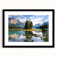 Extra large framed wall art of abstract Canadian scenery in vibrant colors, ideal for living room decor.