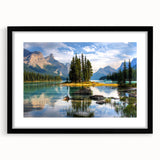 Extra large framed wall art of abstract Canadian scenery in vibrant colors, ideal for living room decor.