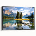 Black and white framed canvas of Alberta landscape, ideal for bedroom wall art with a vintage poster style.