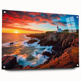 Acrylic print of a serene Newfoundland landscape in cool blue and green tones, suitable for bedroom or dining room decor.